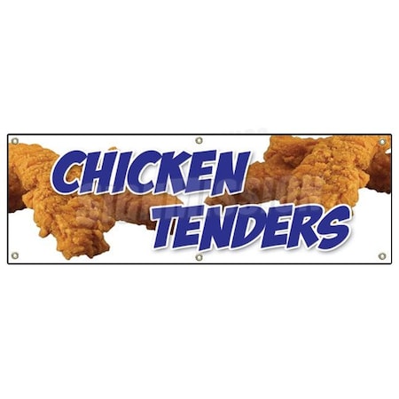 Chicken Tenders Banner Heavy Duty 13 Oz Vinyl With Grommets